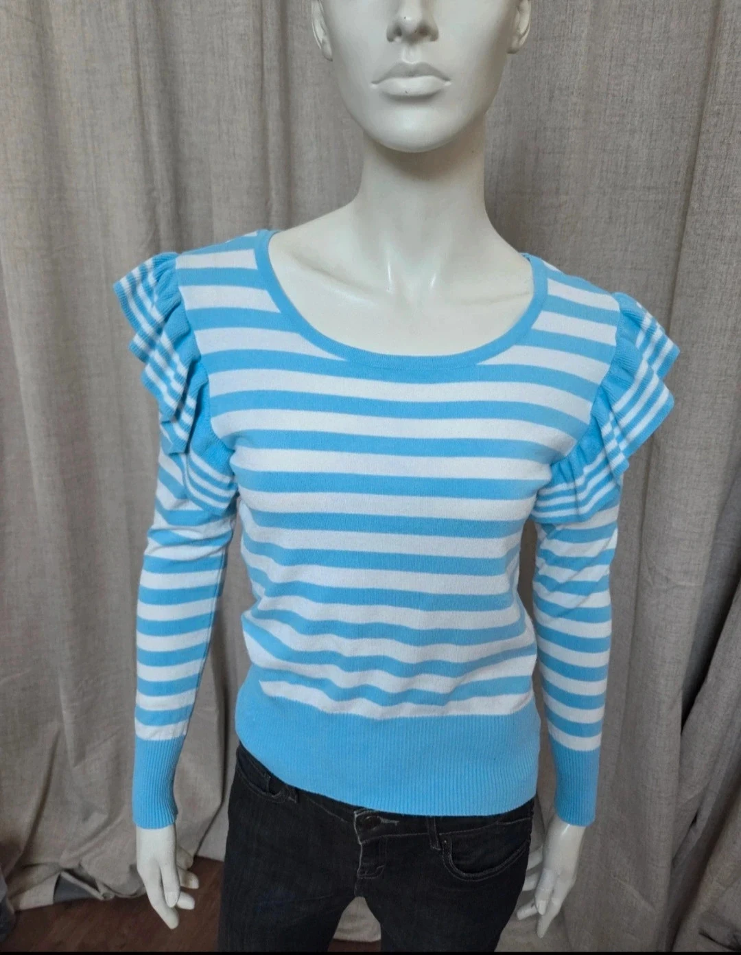 Pull rayé bleu 36